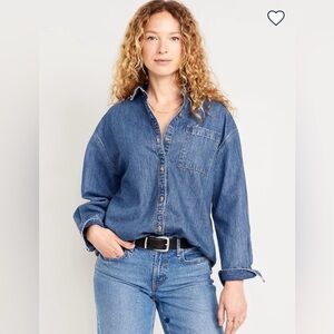 Old Navy Boyfriend Button Down Jean Tunic!